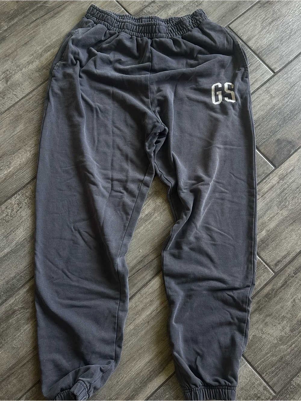 Gymshark Charcoal Gray Sweatpants with Logo Tag